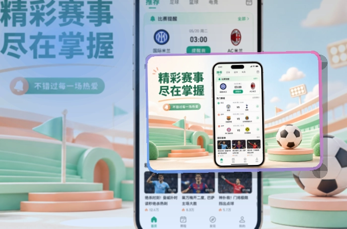 紧凑功能卡 · 官方移动入口 · 赛况信息集中呈现界面展示
